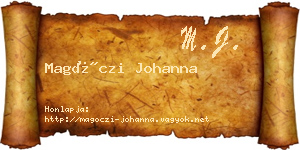 Magóczi Johanna névjegykártya